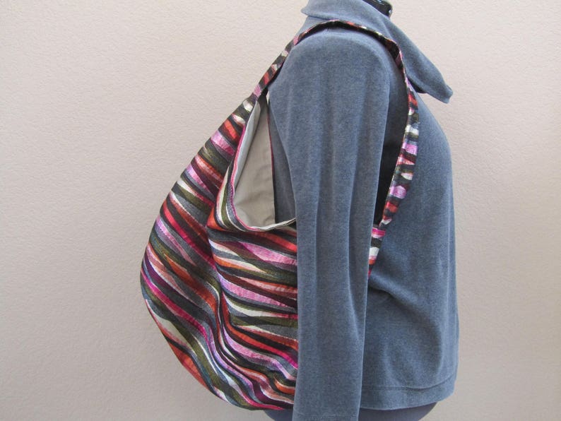Colorful Waves Slouchy Bag