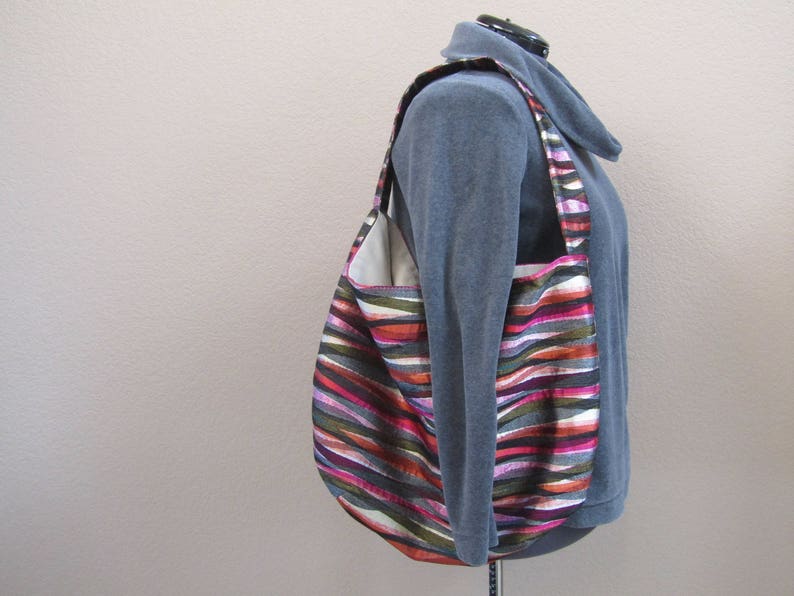 Colorful Waves Slouchy Bag