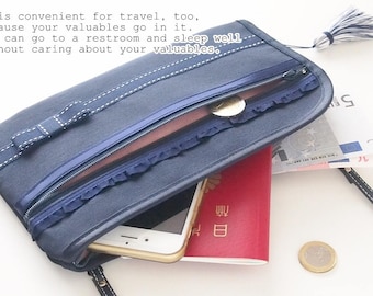 Small purse, Crossbody wallet, Wallet shoulder bag, Fabric wallet, Travel wallet, Pochette, Minimal bag, Stadium bag, Light, Grosgrain, Gift