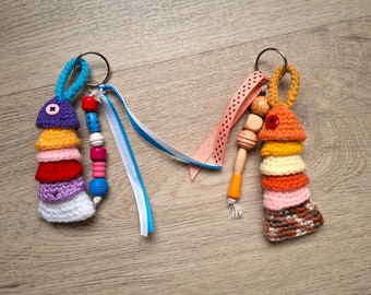 Porte clés poisson multicolore au crochet
