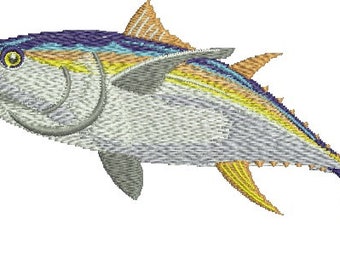 Realistic Yellow Fin Tuna Game Trophy Fish Embroidery Fishing Patch