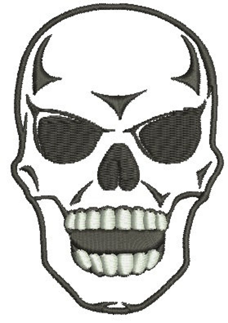 Skull machine embroidery design  etsy Skull machine embroidery design  etsy