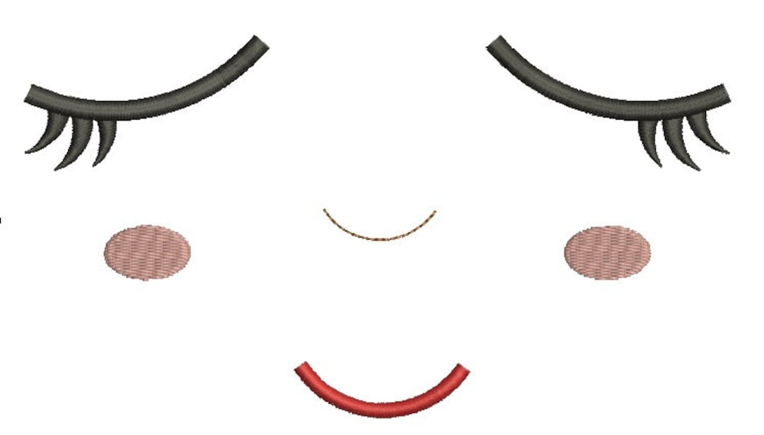 Sleeping Doll Face / Little Face / Muzzle for Embroidery on Clothes or