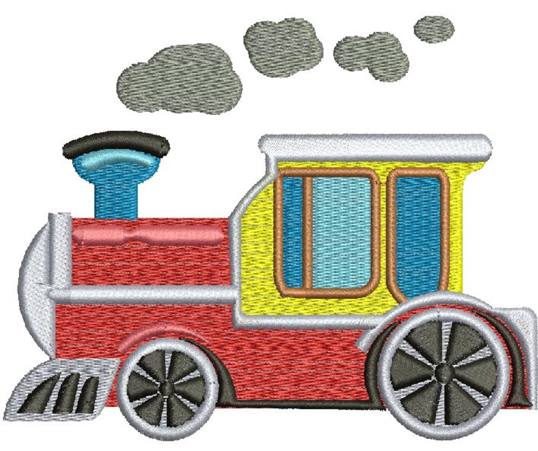 Steam Train Machine Embroidery Design Etsy