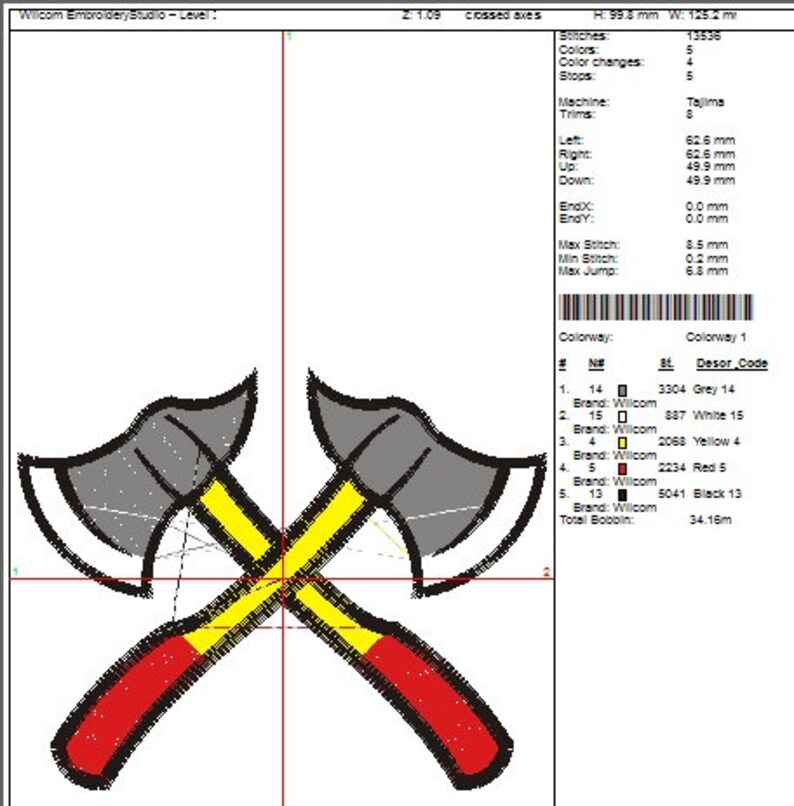 Crossed axes Embroidery Design Etsy