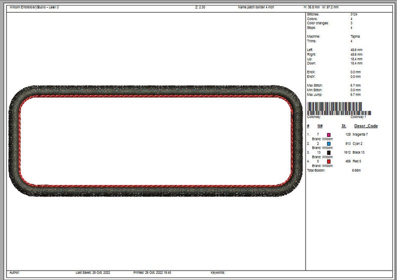 Name Patch Border Design Rounded Corners Applique patch Set Etsy
