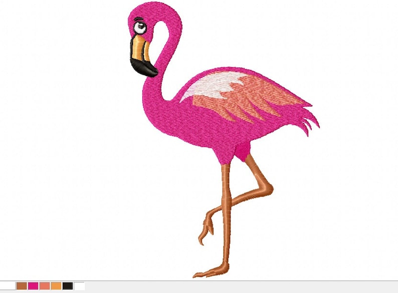 Pink Flamingo Machine Embroidery Designs Instantly Download Etsy