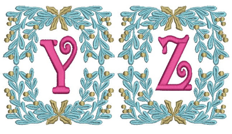 Font / Monogram Alphabet Machine Embroidery Design / 26 - Etsy