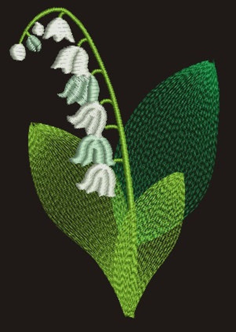 Lily of the valley Machine Embroidery Design Etsy