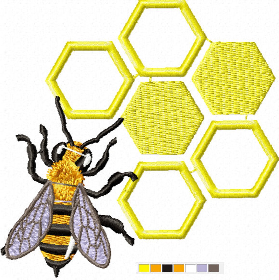 Bee and Honeycomb Machine Embroidery Designs Instantly - Etsy