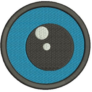 großes blaues Auge / Augen für ein Plüschtier Maschinenstickmotive, sofort herunterladen