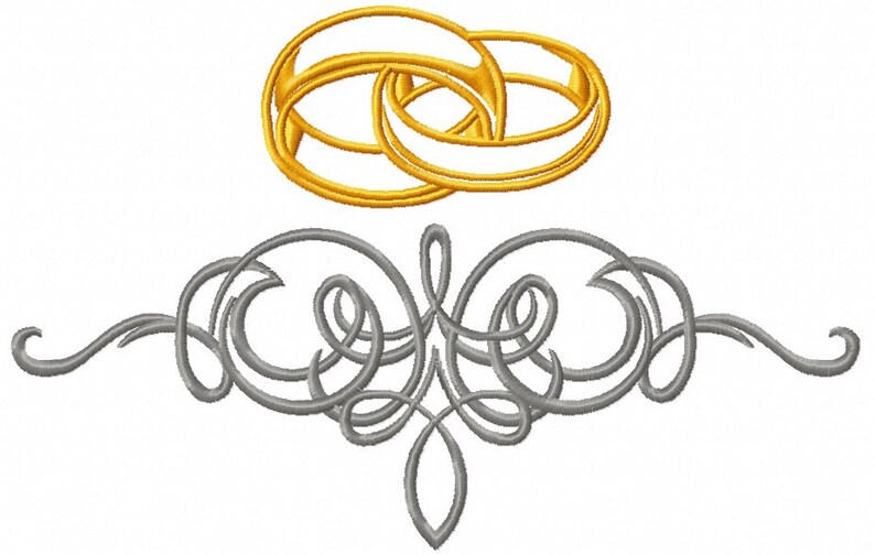 Wedding Rings and Pattern Machine Embroidery Designs Etsy