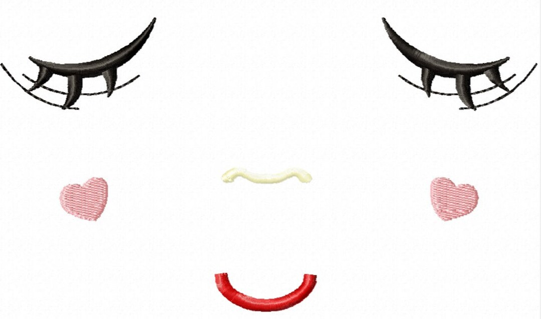 Sleeping Doll Face / Little Face / Muzzle for Embroidery on Clothes or