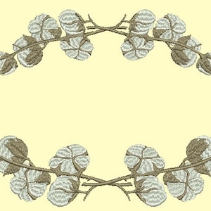 cotton flowers branches for monogram / Monogram frame machine embroidery design/ letters not included