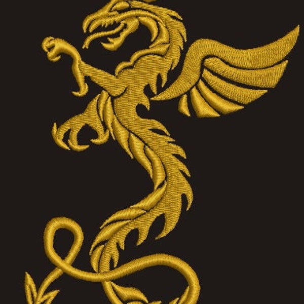 Chinese dragon machine embroidery design, instantly download