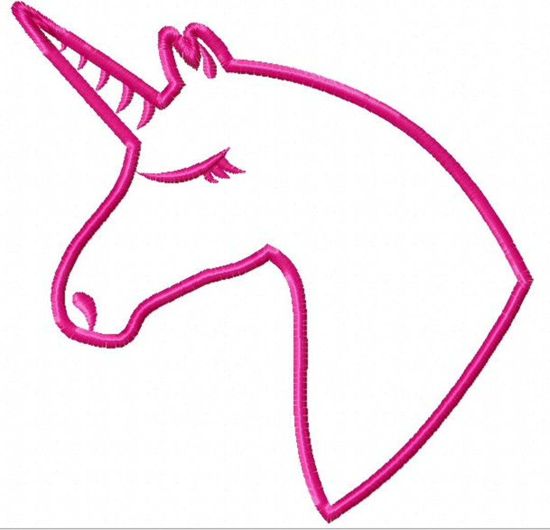 Unicorn Head Silhouette Applique Embroidery Machine Embroidery - Etsy