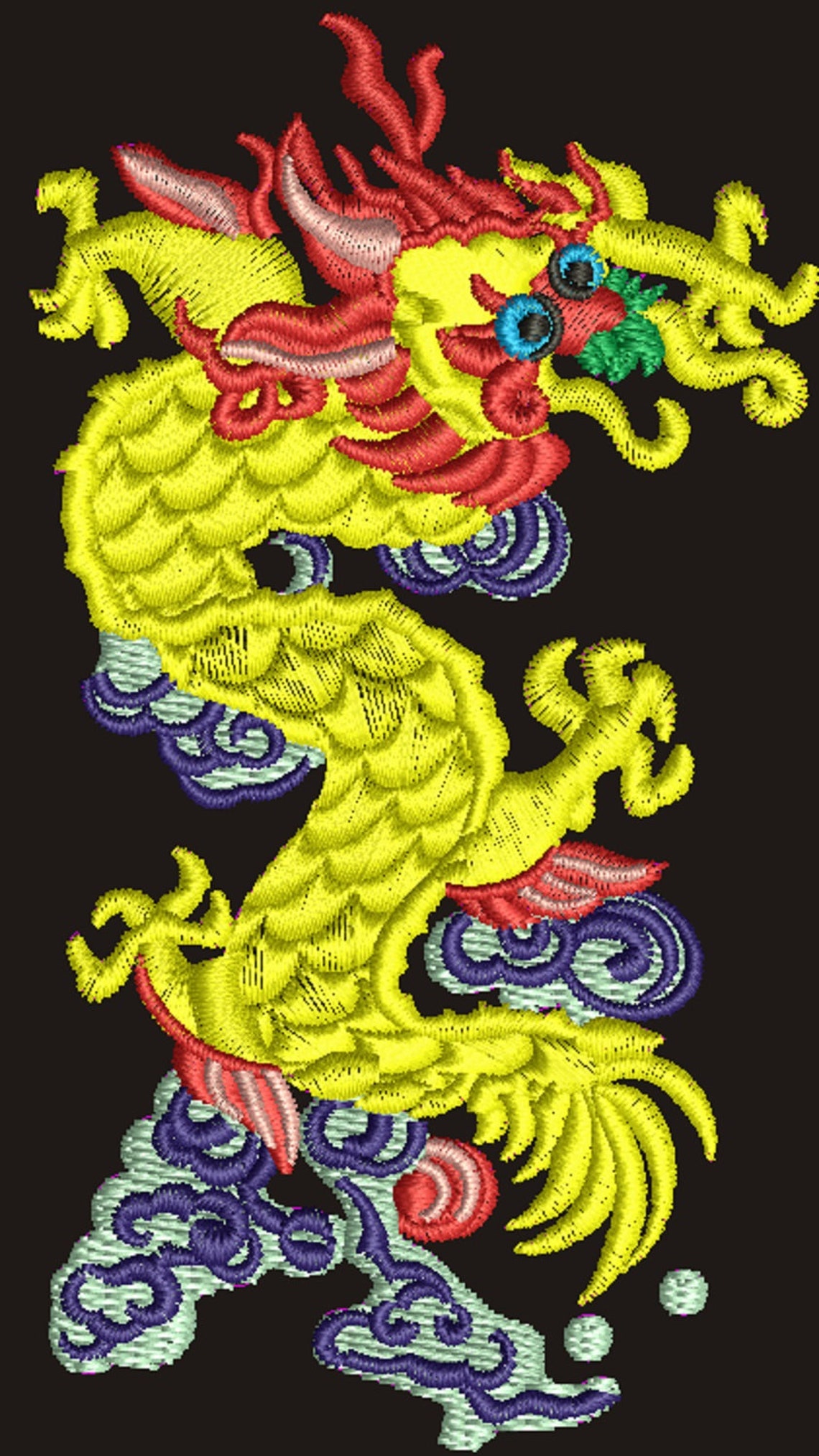 Oriental Fire Dragon Chinese Dragon Machine Embroidery Design Etsy