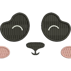 panda face big sizes panda muzzle Machine Embroidery Designs, instantly download