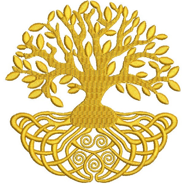 celtic tree of life machine embroidery design, instantly download