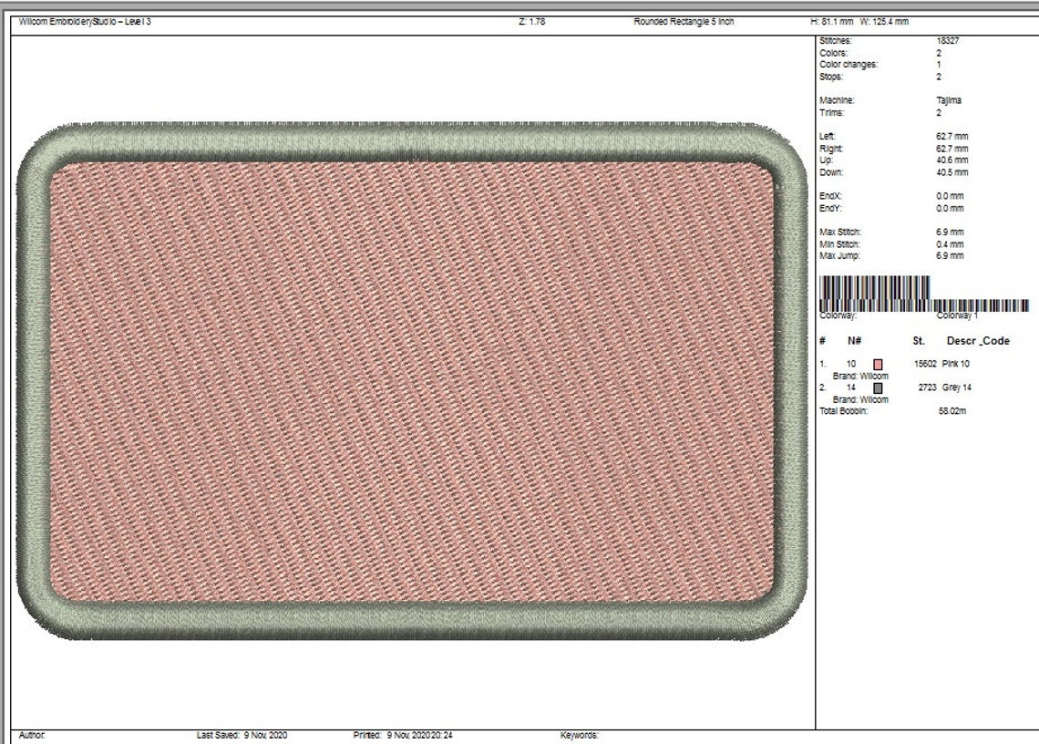 Rounded Rectangle patch Machine Embroidery Design Etsy