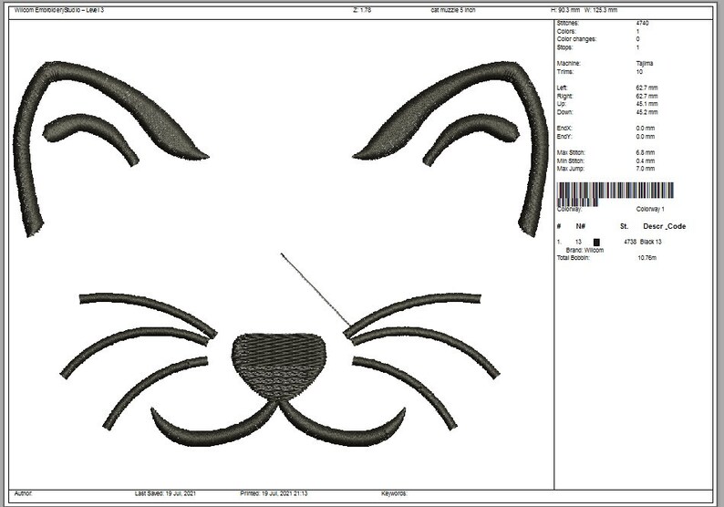 Cat Muzzle Machine Embroidery Designs Instantly Download - Etsy