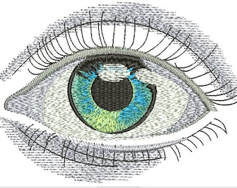 Realistic Eye / dolls eyes Machine Embroidery Design, Instant Download