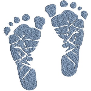 Impronte di piedi di bambino, silhouette di piedi di bambino, disegni per ricamo a macchina, scaricabili all'istante
