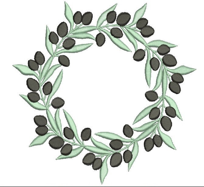 Olive wreath for monogram machine embroidery design  etsy Olive wreath for monogram machine embroidery design  etsy