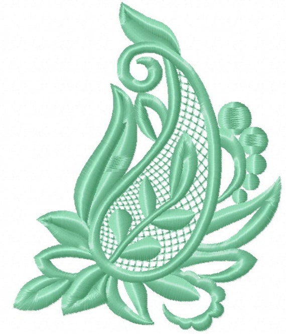 Leaves Pattern Machine Embroidery Design Etsy