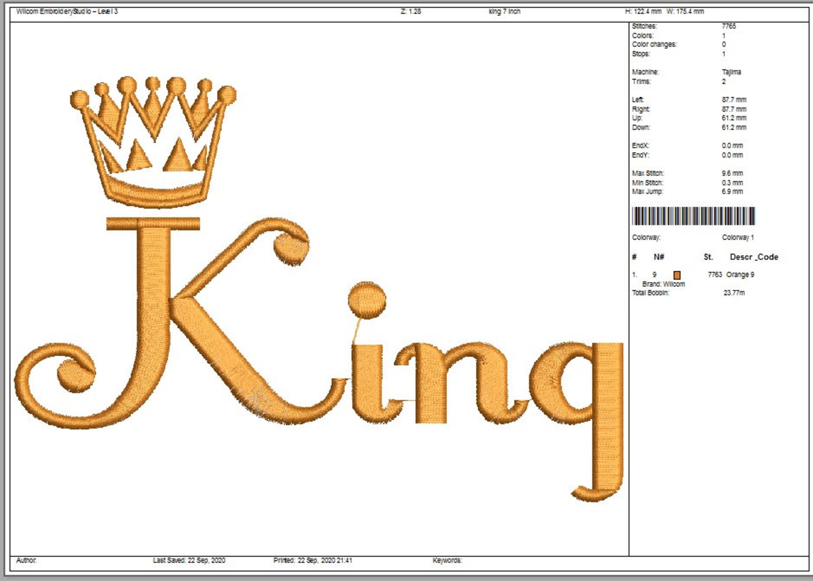 King Machine Embroidery Designs Instantly Download Etsy