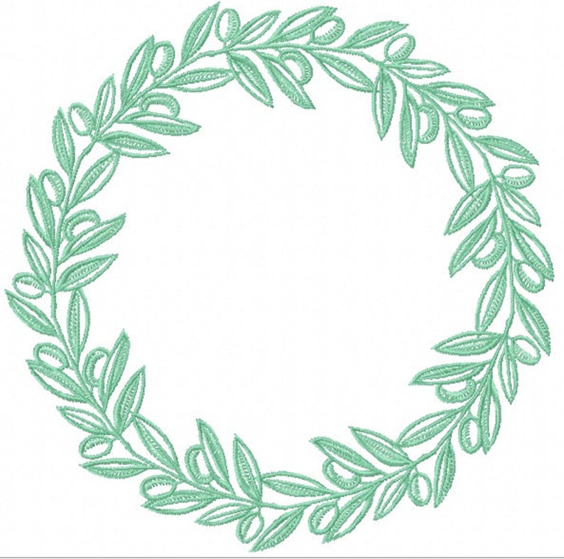 Vintage olive wreath for monogram machine embroidery design  etsy Vintage olive wreath for monogram machine embroidery design  etsy