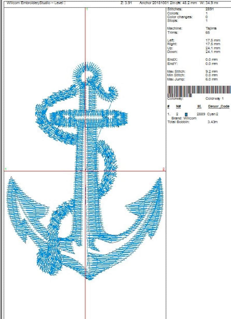 Anchor Machine Embroidery Designs Etsy