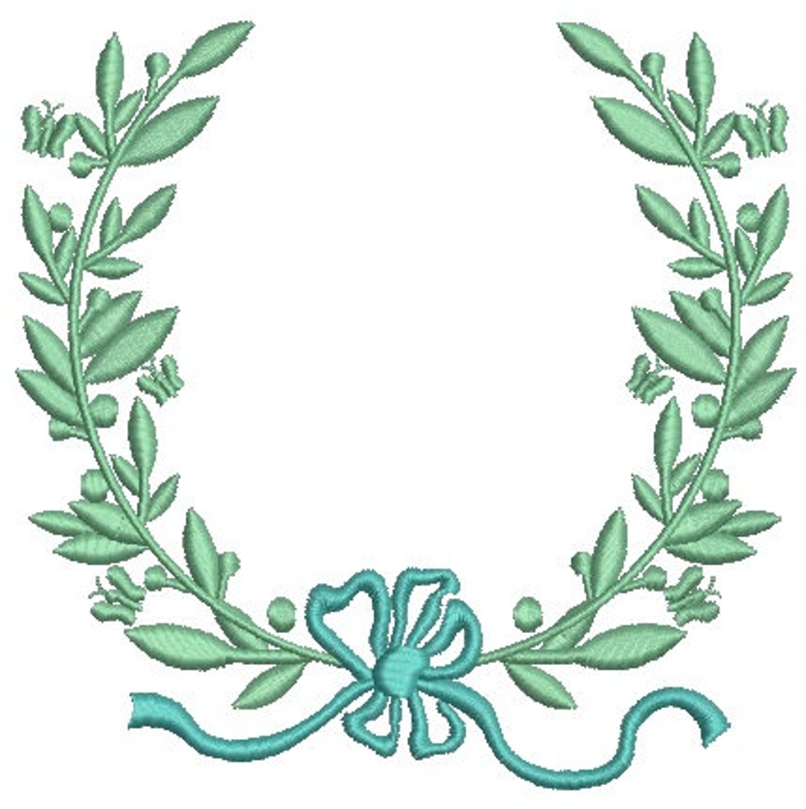 Laurel Wreath and Bow / Monogram Frame Embroidery Design - Etsy