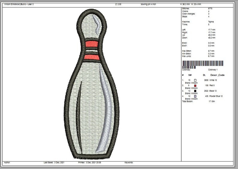 Bowling Pin Machine Embroidery Designs Instantly Download Etsy
