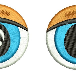 Paire, yeux ronds gauche et droit pour une poupée / yeux pour une peluche, motifs de broderie Machine, téléchargement immédiat