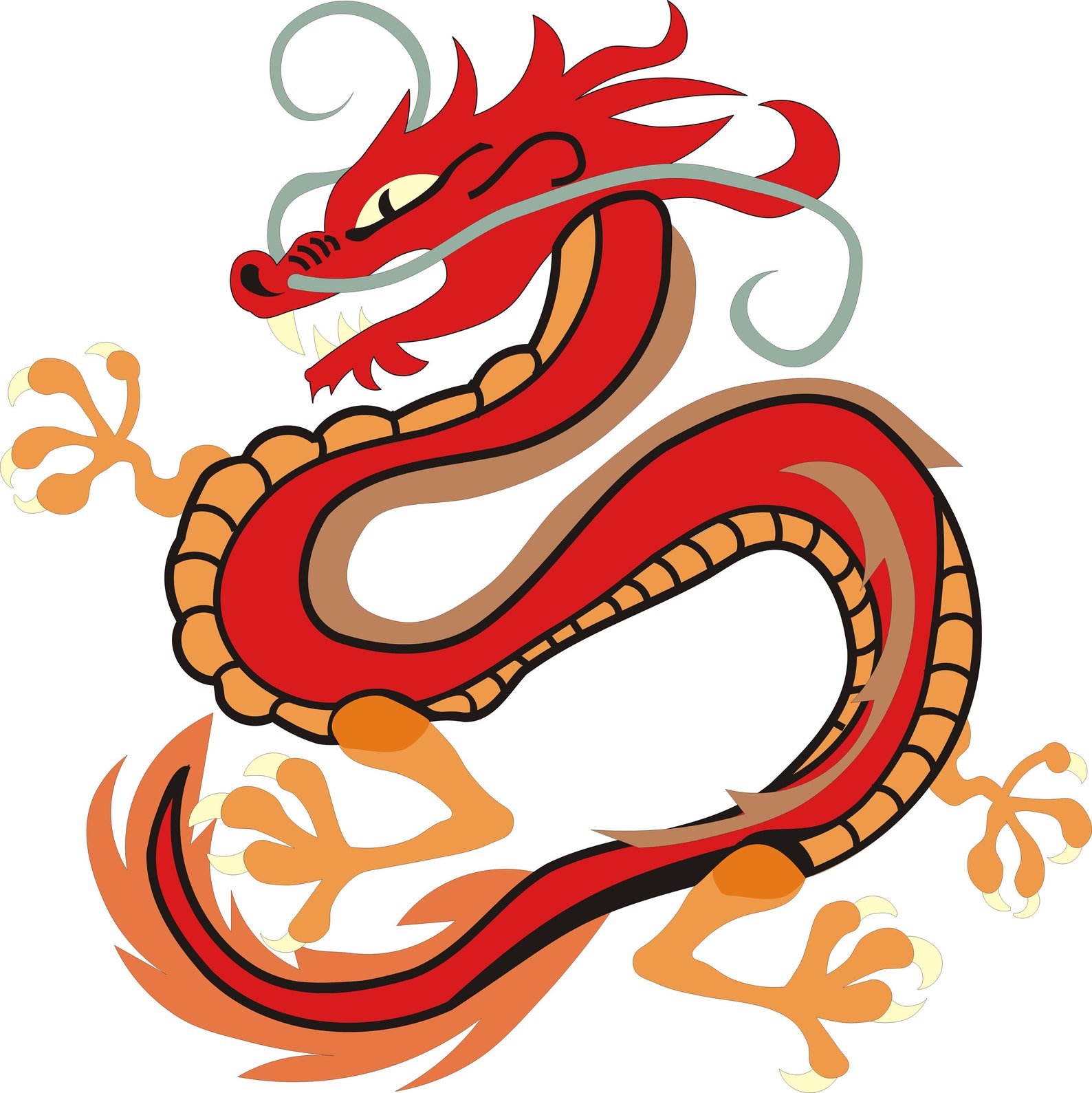 Traditional chinese dragon SVG. dxf PNG. EPS. jpg big size | Etsy