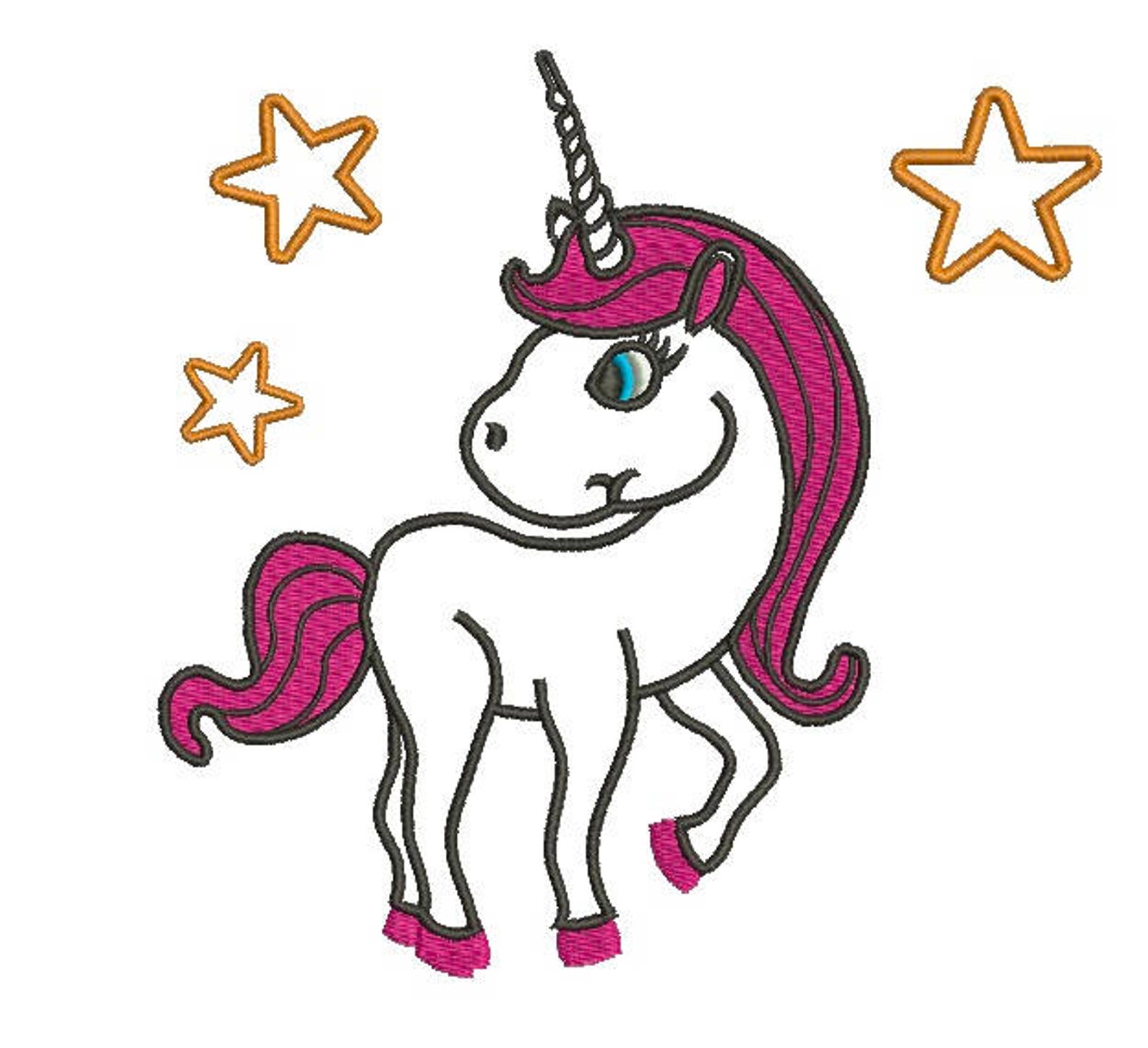 Unicorn Machine Embroidery Design Instant Download Etsy