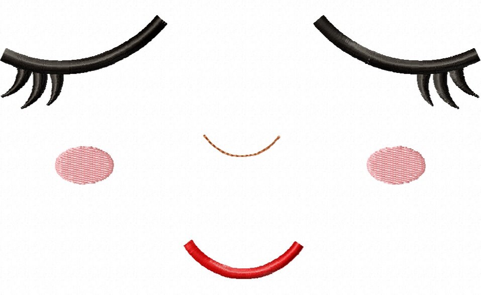 Sleeping Doll Face / Little face / Muzzle for embroidery on Etsy