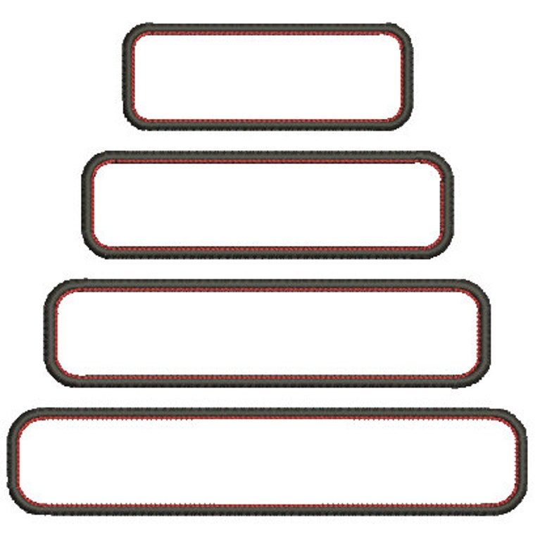 Name Patch Border Design Rounded Corners Applique patch Set Etsy