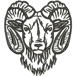 Rams Head Machine Embroidery Design - Etsy