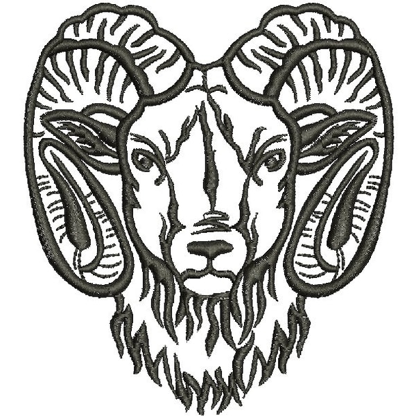 Rams Head Machine Embroidery Design