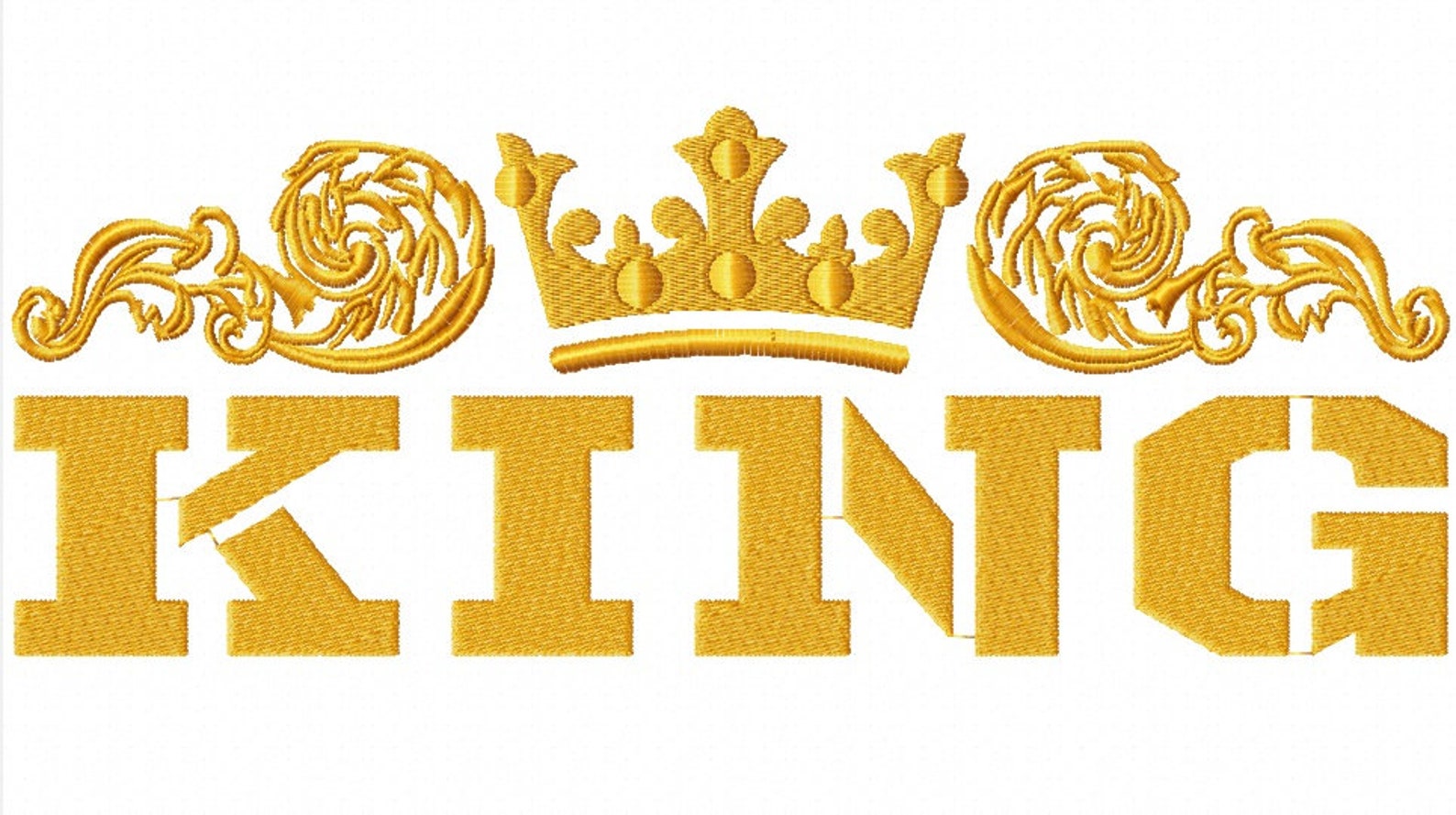 King Machine Embroidery Design Instantly Download Etsy