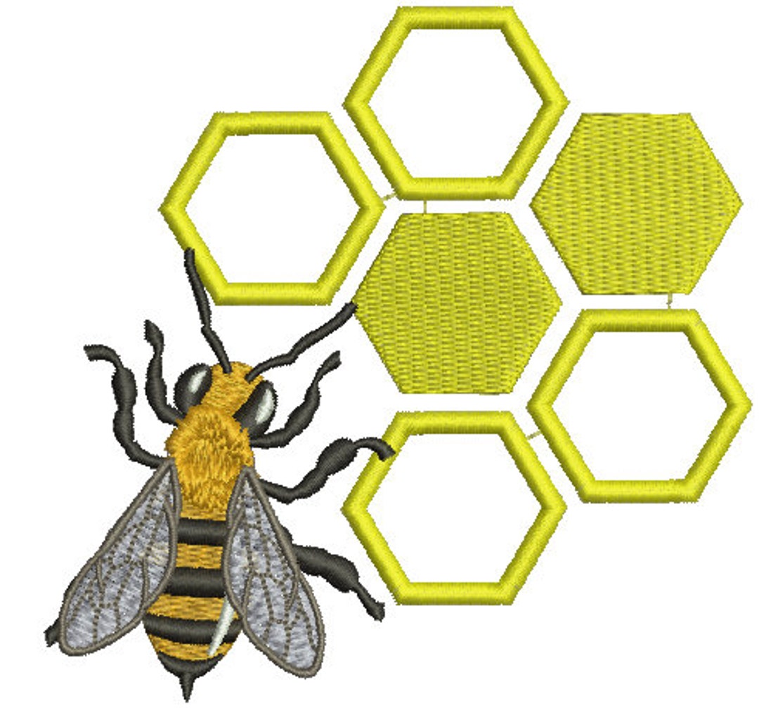 Bee and Honeycomb Machine Embroidery Designs, Instantly Download - Etsy