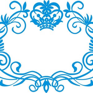 floral frame with crown for monograms vector SVG. dxf, PNG. EPS. jpg big size 300 dpi