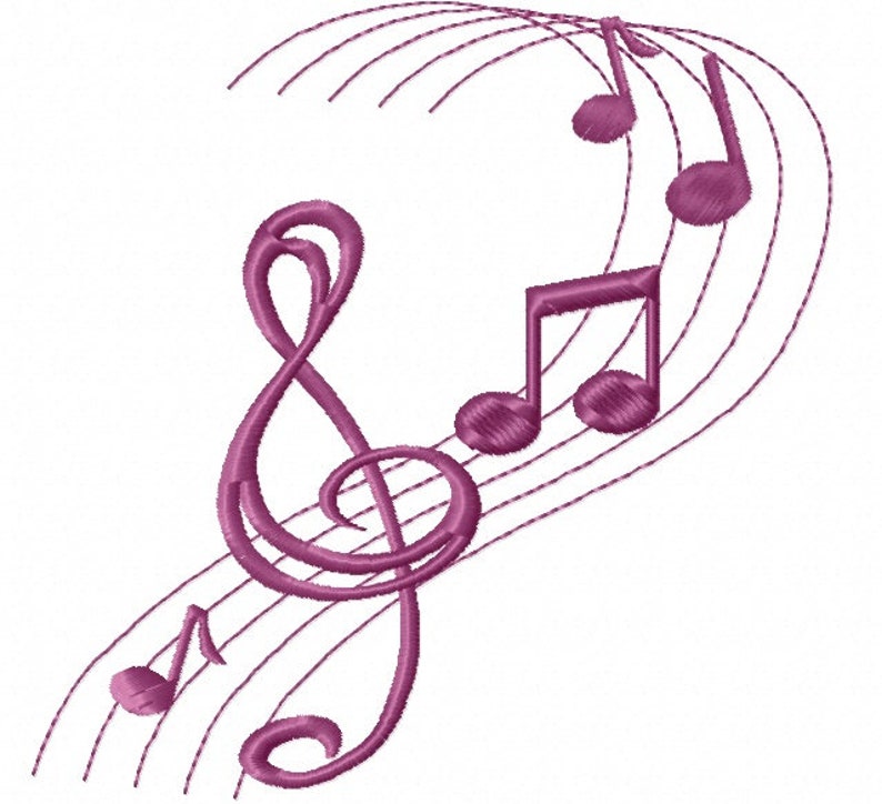 Musical Notes / Musical Pattern Machine Embroidery Designs Etsy