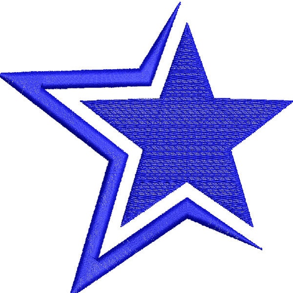 blu star machine embroidery design - Instant Download