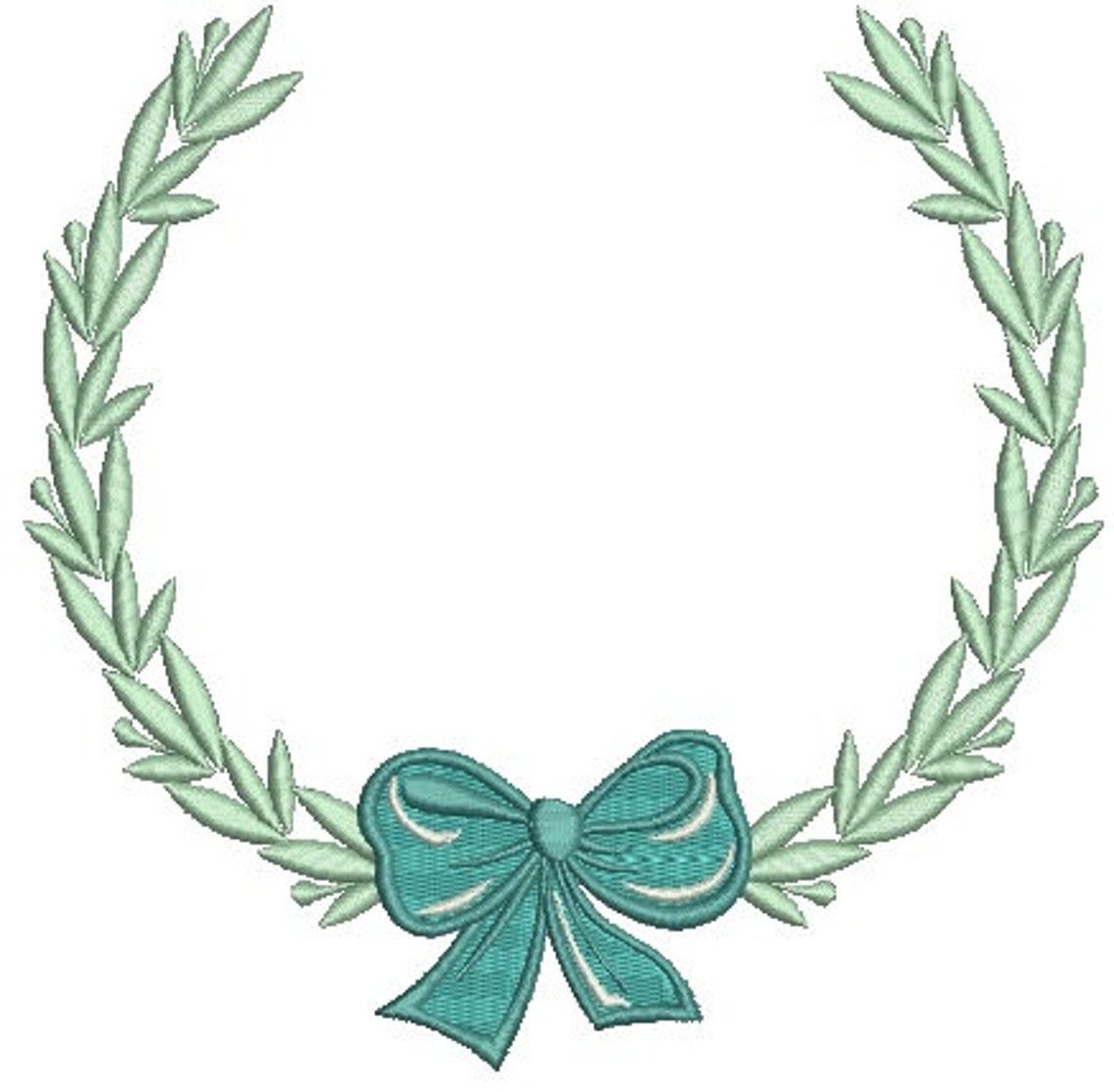 Laurel Bow Wreath Monogram Frame Machine Embroidery Design - Etsy