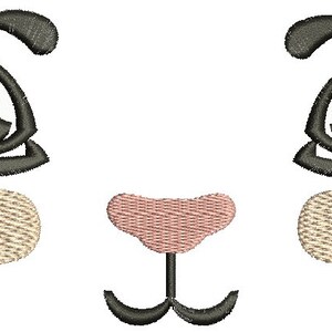Faccia di coniglietto, faccia di ricamo di Pasqua, disegni di ricamo a macchina di coniglio ricamato, scarica subito