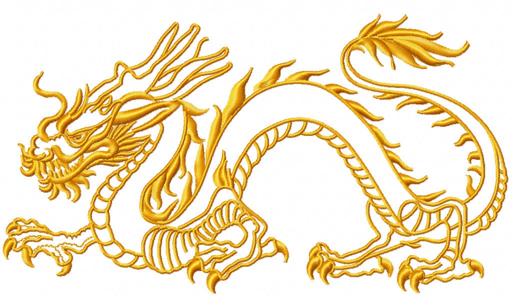 Chinese dragon machine embroidery design instantly download Etsy