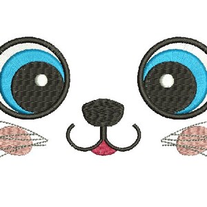 Disegni per ricamo a macchina con occhi di muso di gatto, scaricabili immediatamente